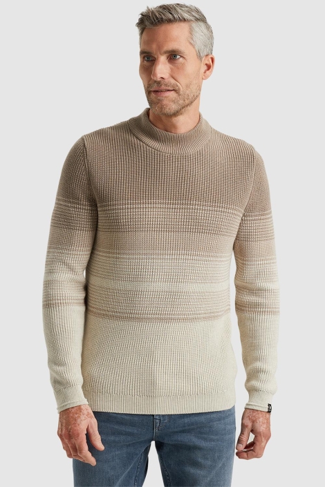 Vanguard mock neck cotton stripe